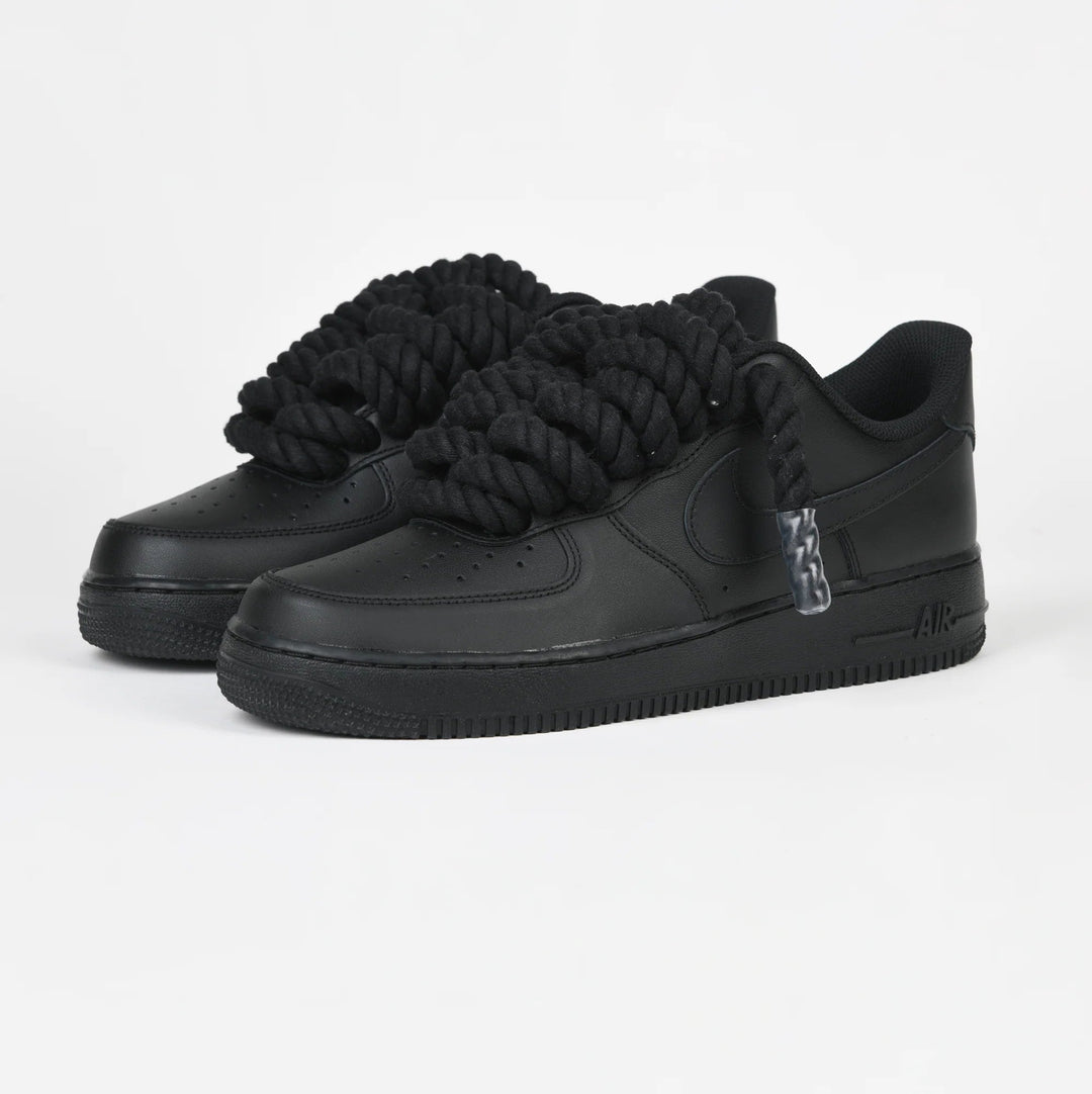Custom Air Force 1 Black Rope Design