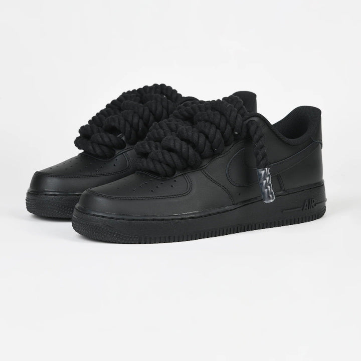 Custom Air Force 1 Black Rope Design