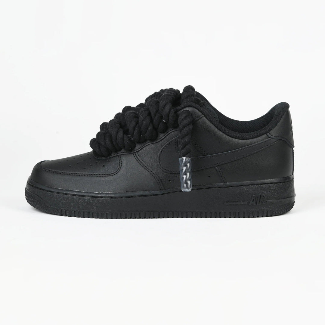 Custom Air Force 1 Black Rope Design