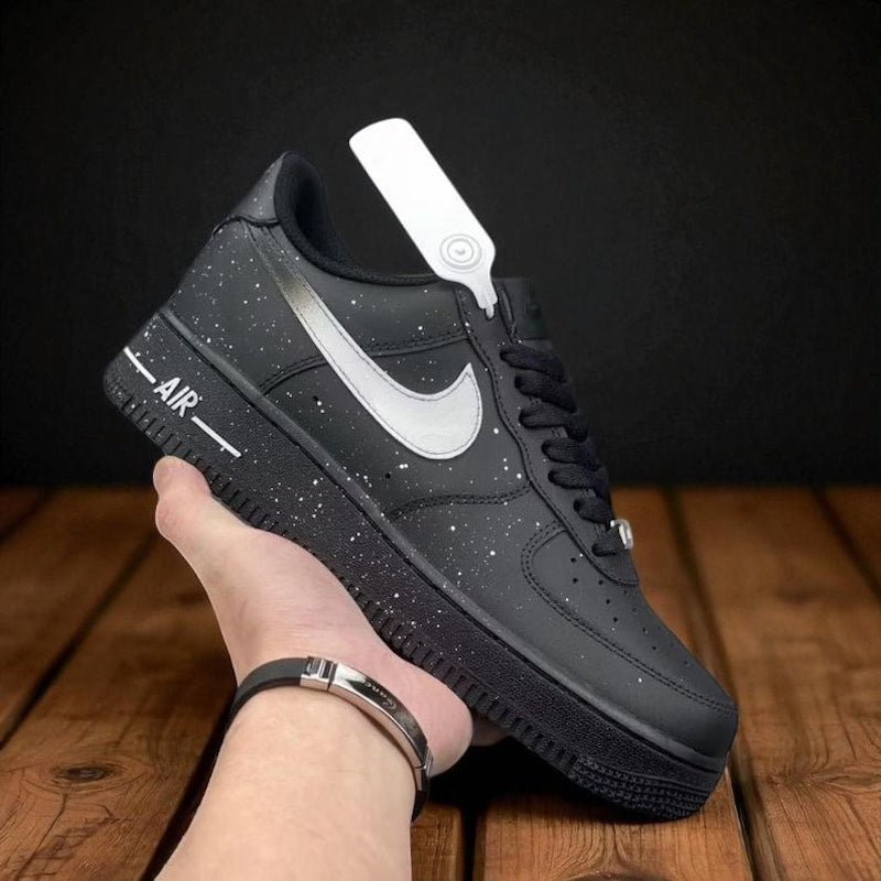 Custom Air Force 1 Black Speckle Pattern