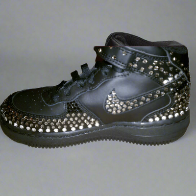 Custom Air Force 1 Black Studded Rhinestones