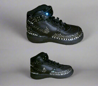Custom Air Force 1 Black Studded Rhinestones