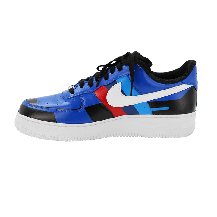 Custom Air Force 1 Blue Red Black Geometric Pattern