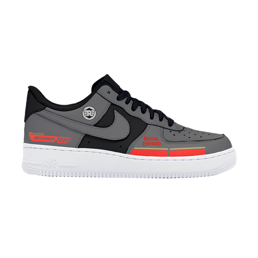 Custom Air Force 1 Gray Red BrAnding Design