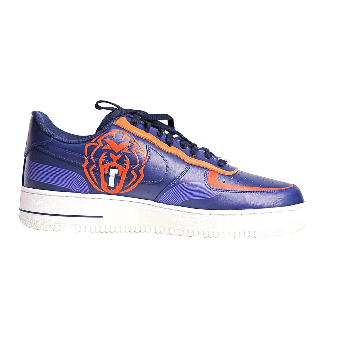 Custom Air Force 1 Navy Orange Lion Logo