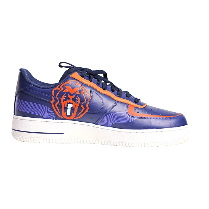 Custom Air Force 1 Navy Orange Lion Logo