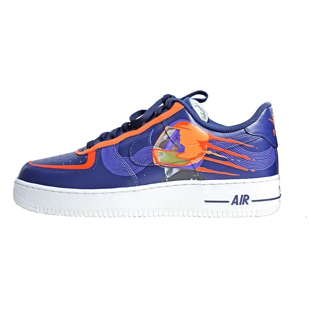 Custom Air Force 1 Navy Orange Lion Logo