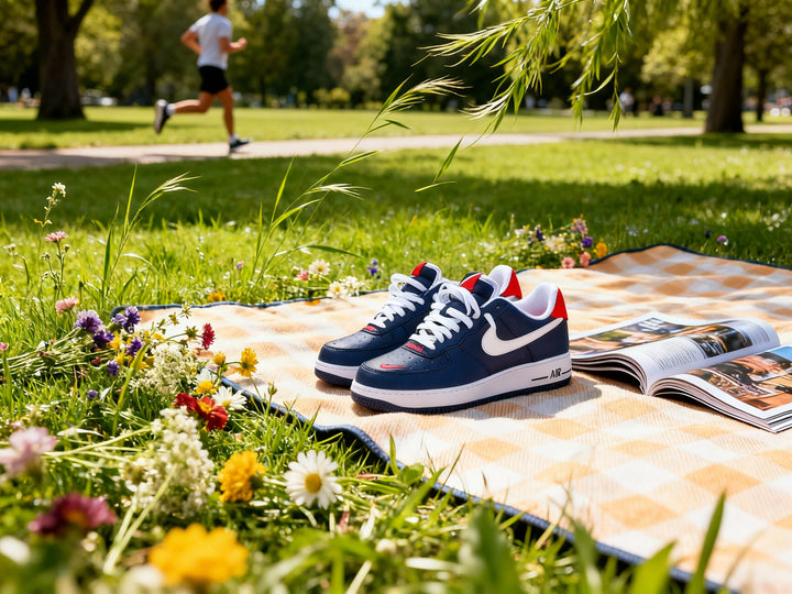 Custom Air Force 1 Navy Red Design