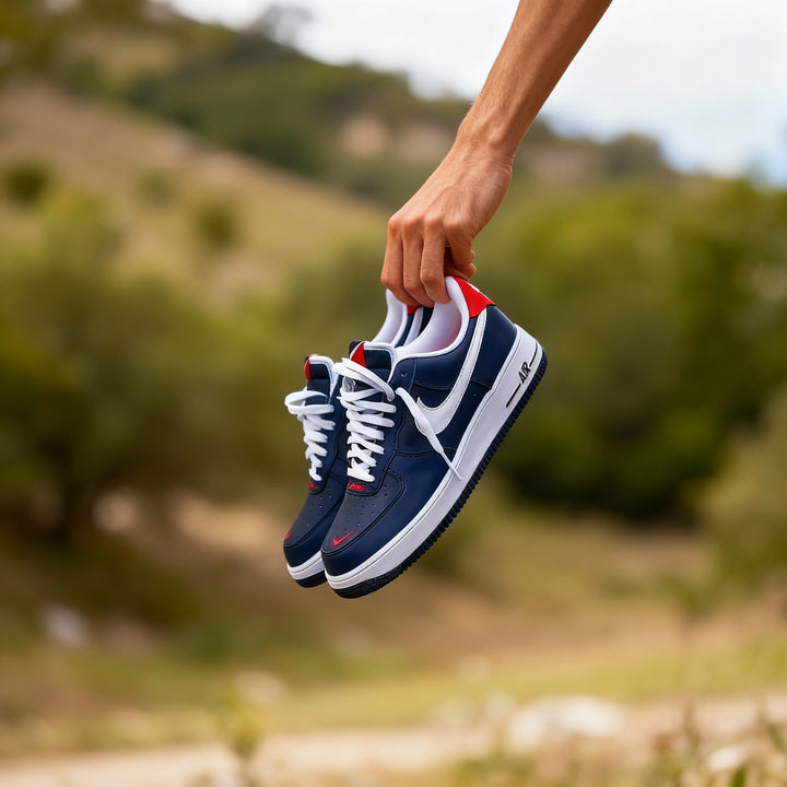 Custom Air Force 1 Navy Red Design