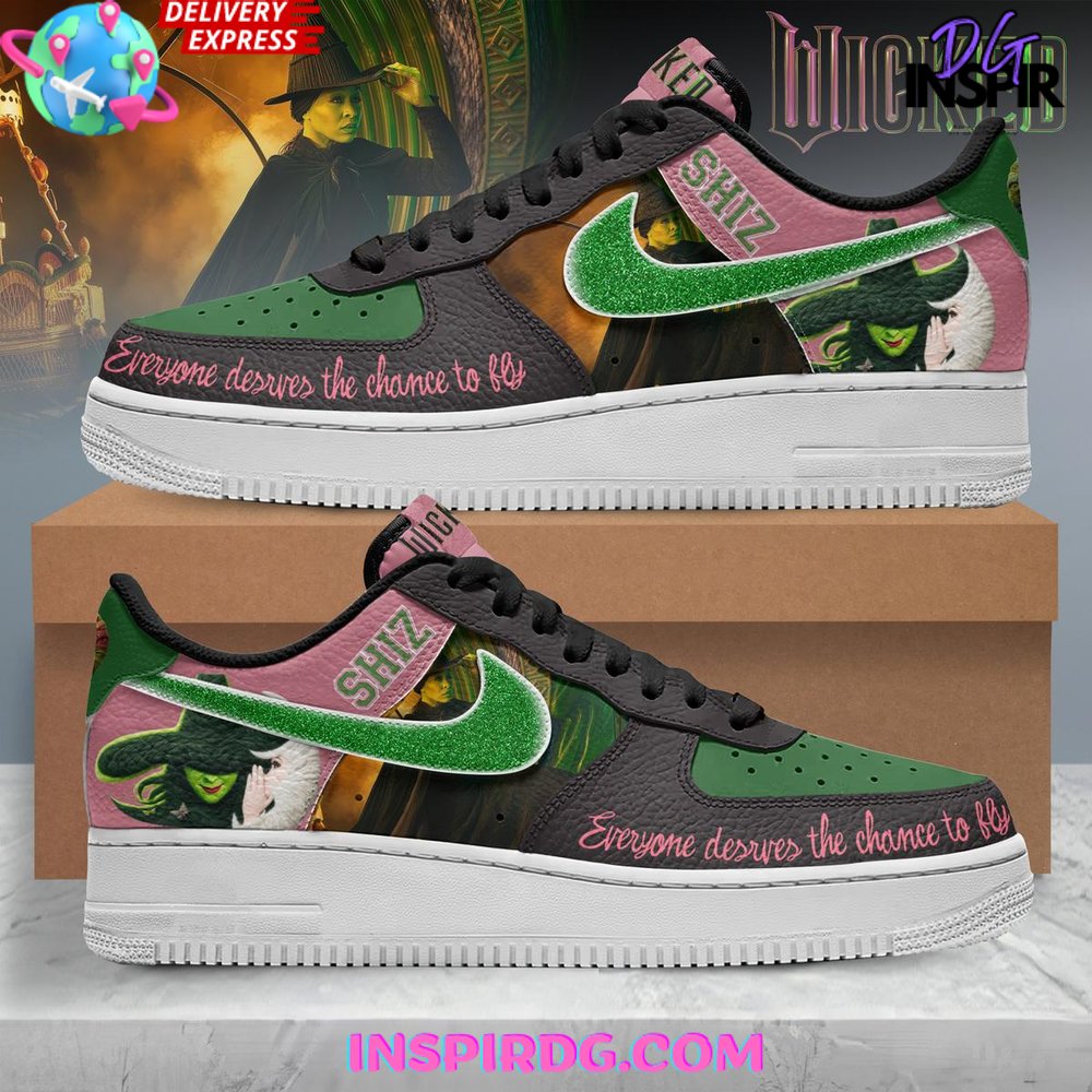 Custom Air Force 1 Pink Green Wicked - themed
