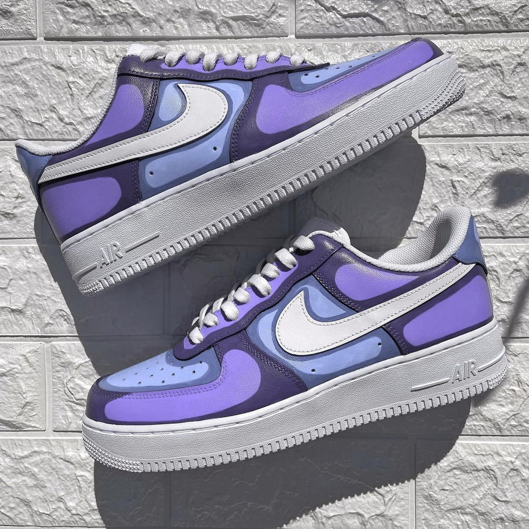 Custom Air Force 1 Purple Blue Pattern