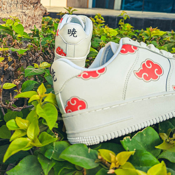 Custom Air Force 1 White Akatsuki Clouds Design