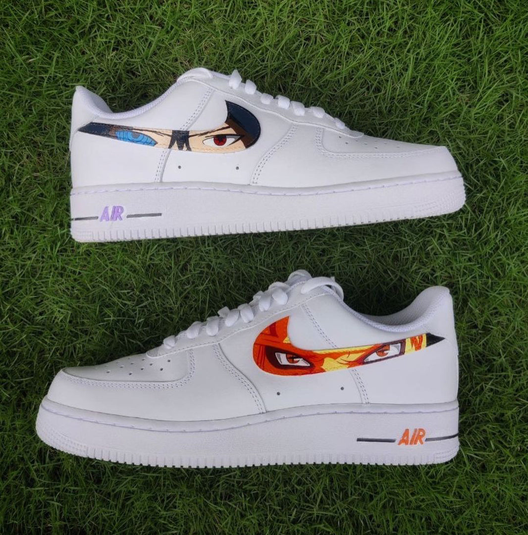 Custom Air Force 1 White Anime Eyes Design
