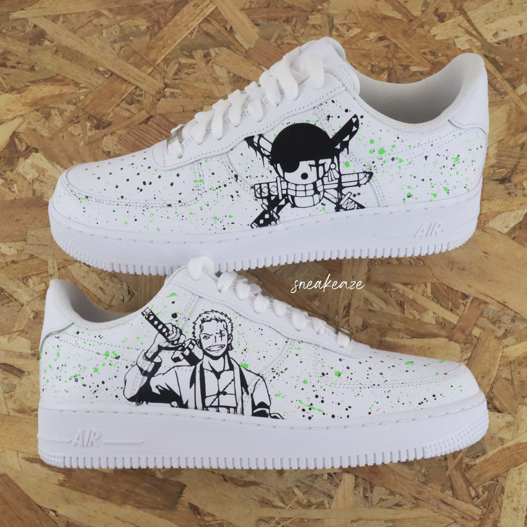 Custom Air Force 1 White Anime Spray - paint Design