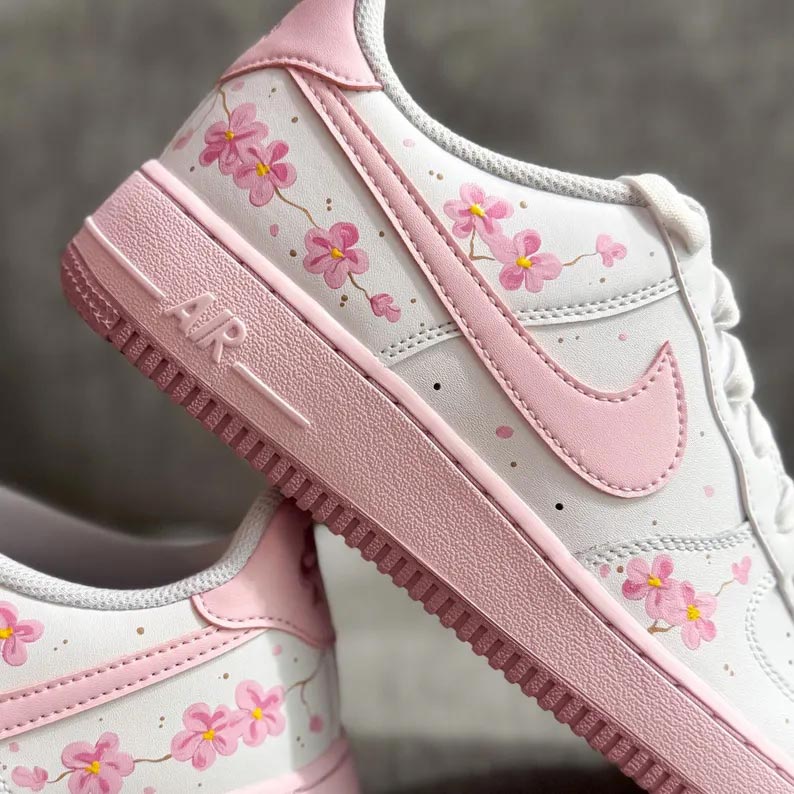 Custom Air Force 1 White Baby Pink Floral