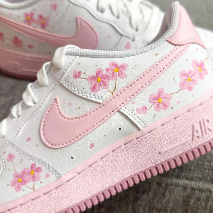 Custom Air Force 1 White Baby Pink Floral