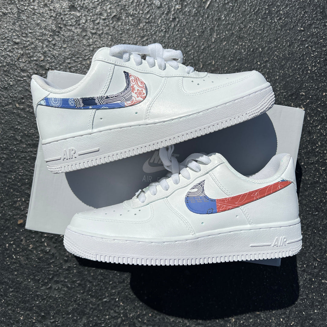 Custom Air Force 1 White BAndana Pattern