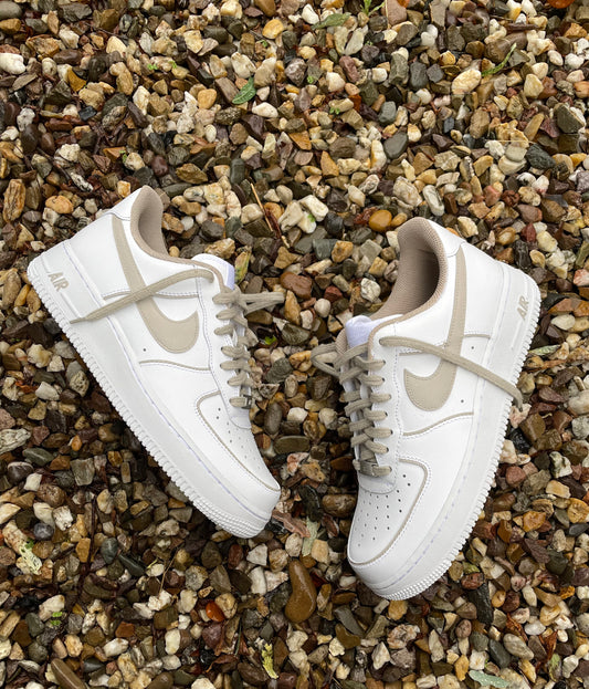 Custom Air Force 1 White Beige Accents