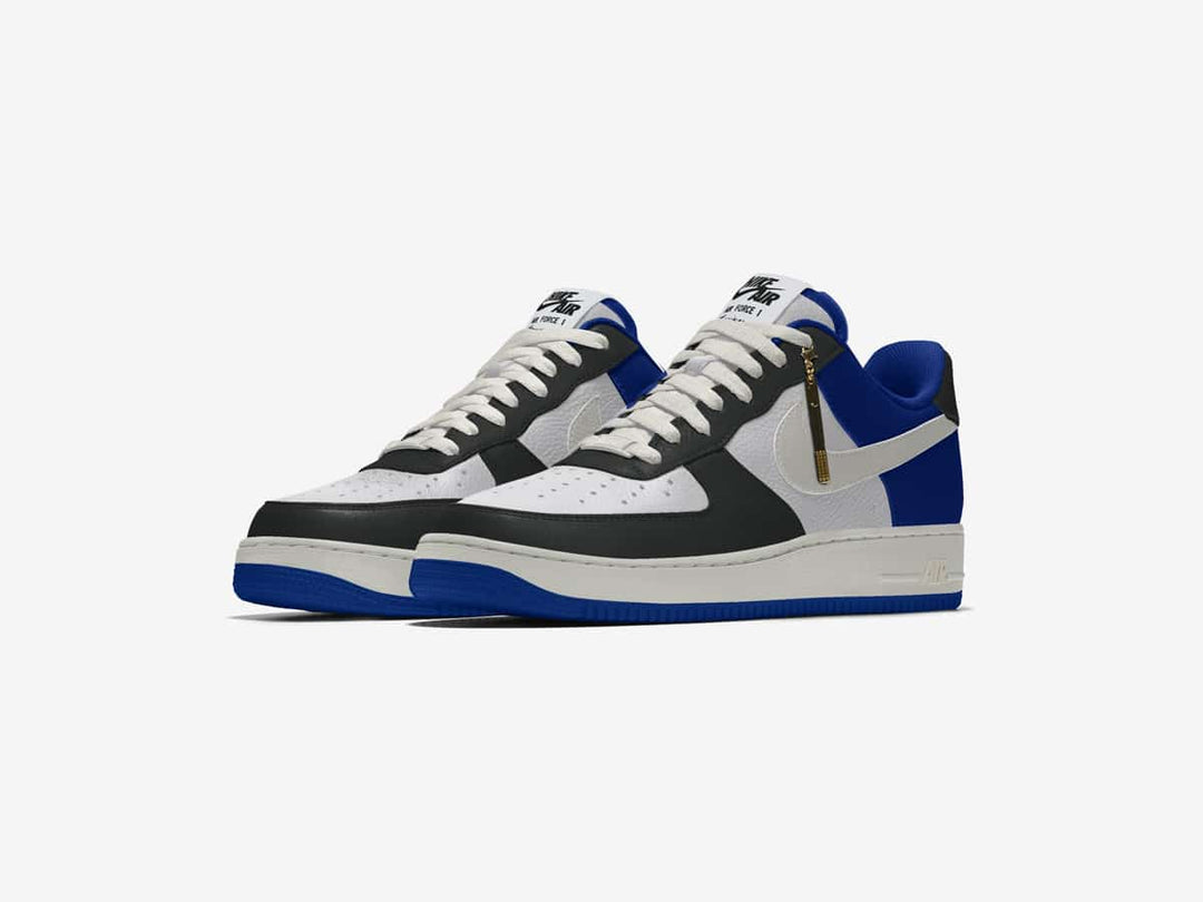 Custom Air Force 1 White Black And Blue