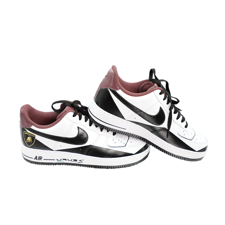 Custom Air Force 1 White Black Burgundy Lamborghini Logo
