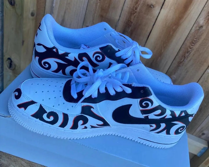 Custom Air Force 1 White Black Pattern