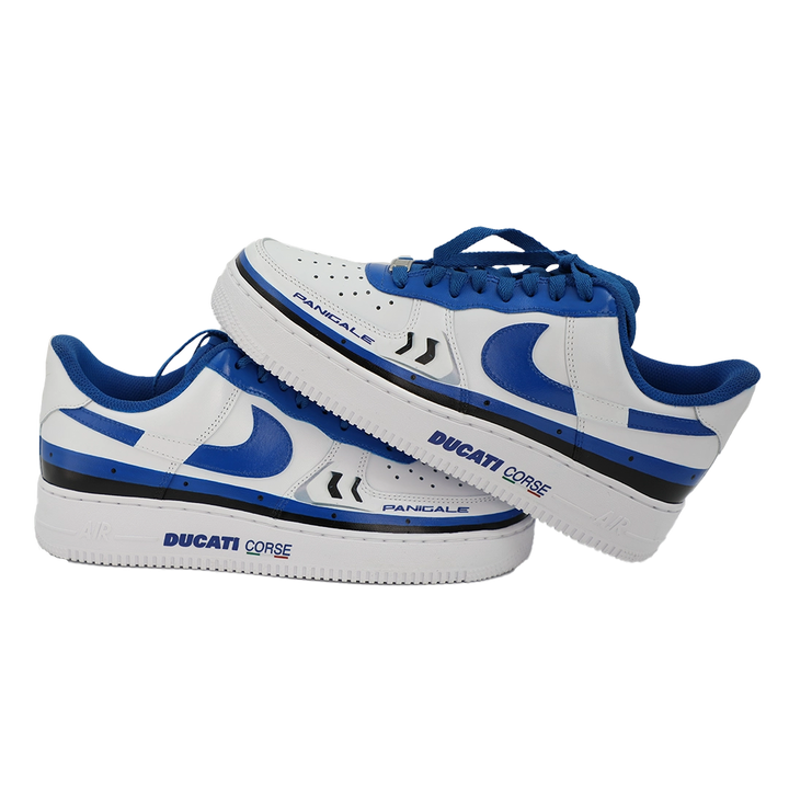 Custom Air Force 1 White Blue Ducati Theme
