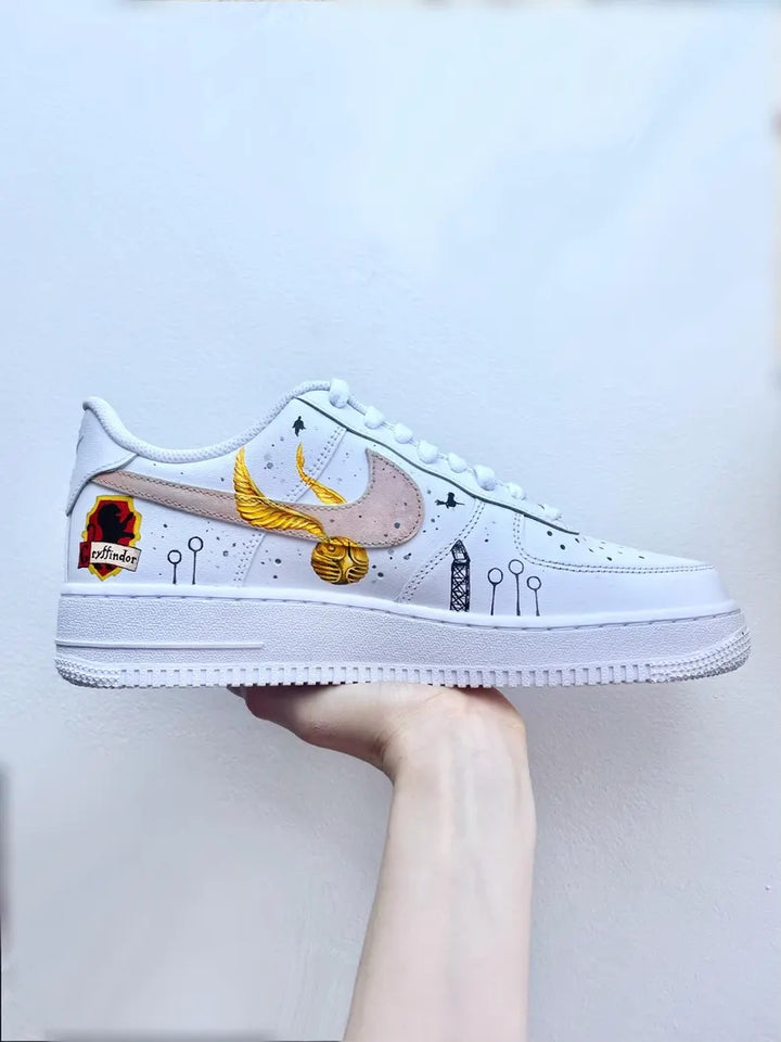 Custom Air Force 1 White Blue Harry Potter Theme
