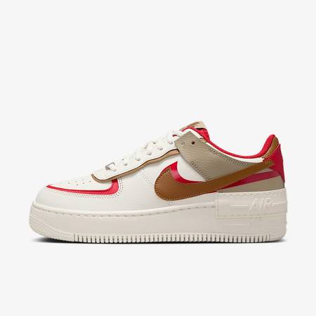 Custom Air Force 1 White Brown Red Color - Blocked