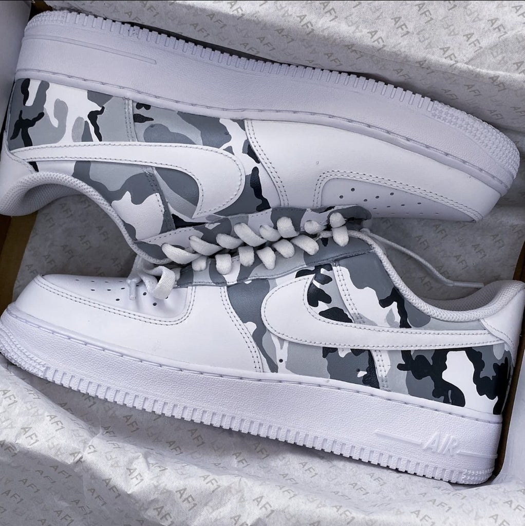 Custom Air Force 1 White Camouflage Pattern