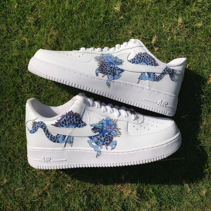 Custom Air Force 1 White Dragon Pattern
