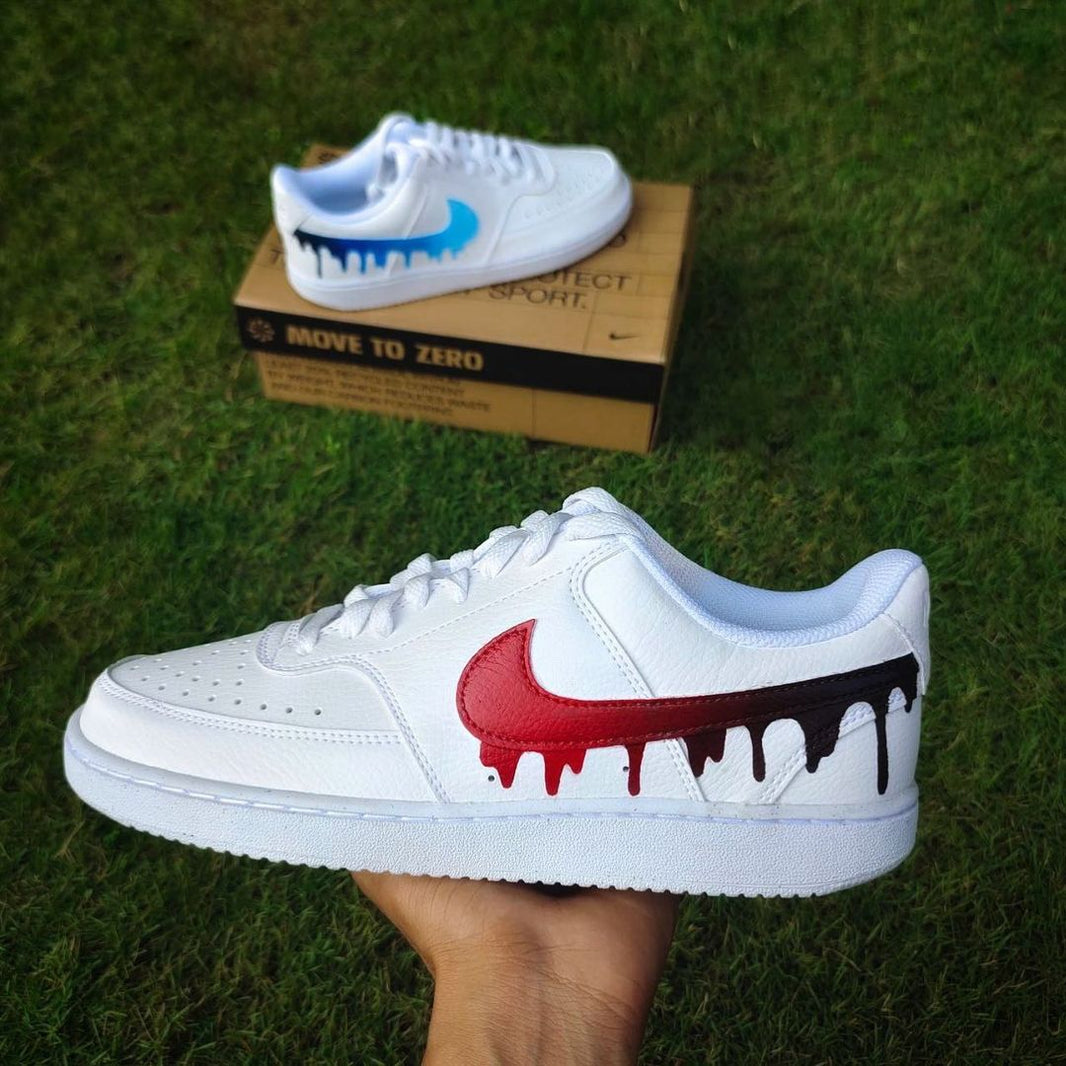 Custom Air Force 1 White Dripping Pattern