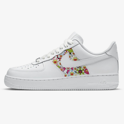 Custom Air Force 1 White Floral Pattern