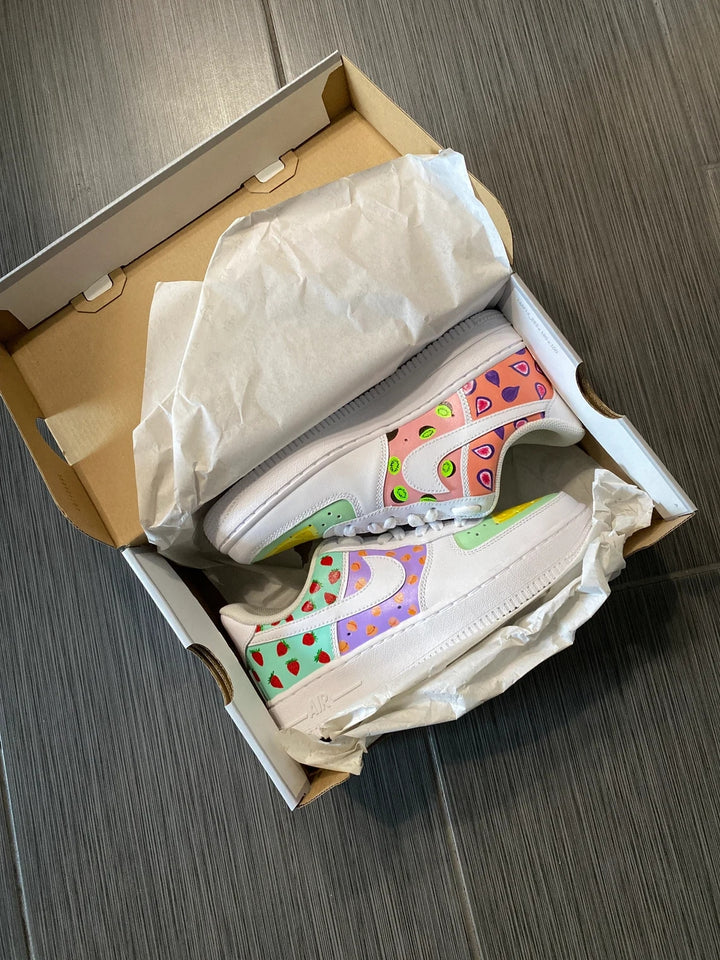 Custom Air Force 1 White Fruit Pattern