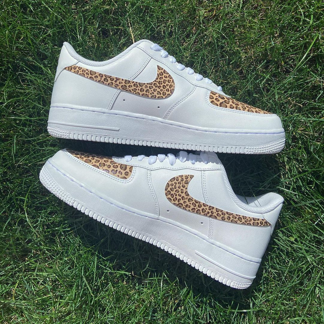 Custom Air Force 1 White Leopard Print