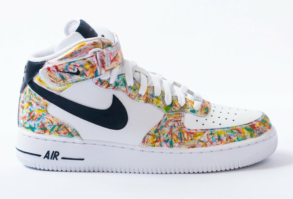 Custom Air Force 1 White Multicolor Splatter Pattern