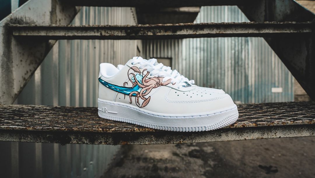 Custom Air Force 1 White Octopus Design