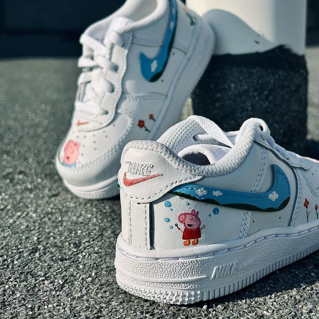 Custom Air Force 1 White Peppa Pig Pattern