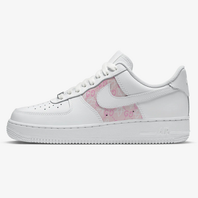 Custom Air Force 1 White Pink GG Pattern