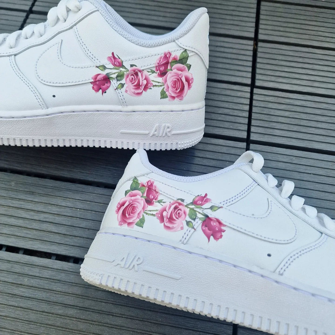 Custom Air Force 1 White Pink Roses