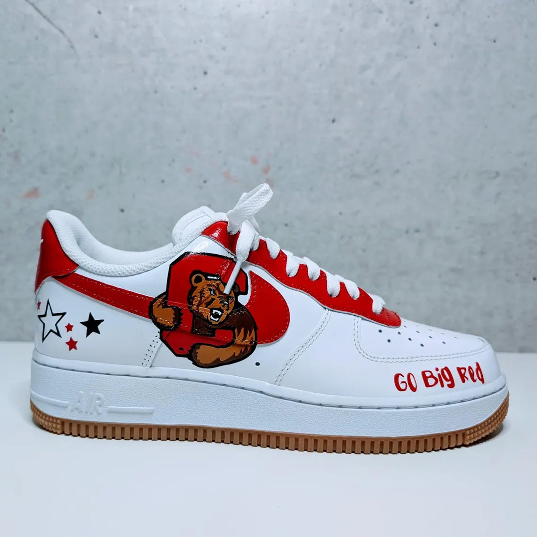 Custom Air Force 1 White Red Cornell Theme Stars