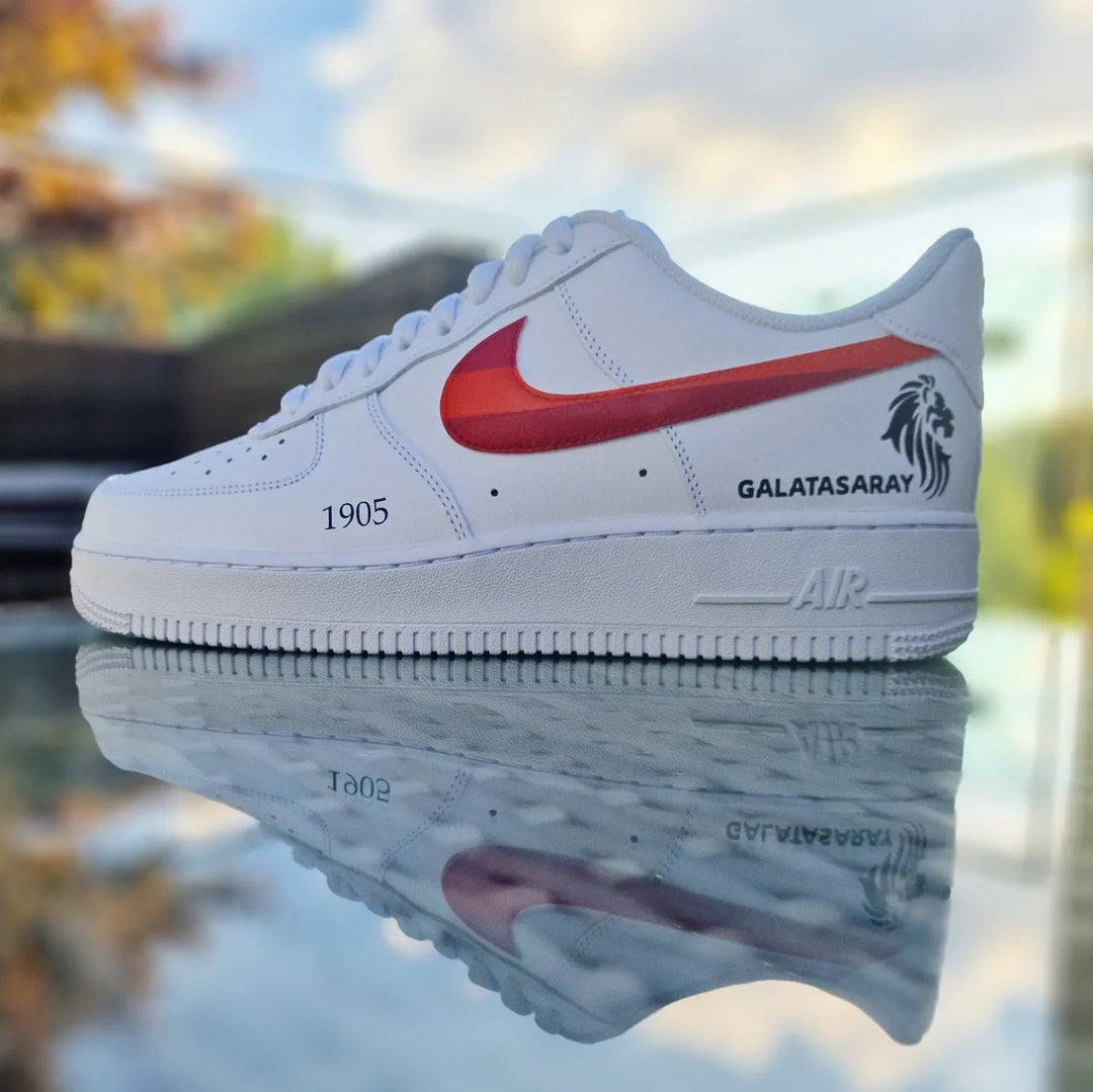 Custom Air Force 1 White Red Galatasaray Logo