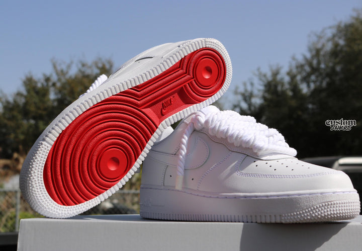 Custom Air Force 1 White Red Sole