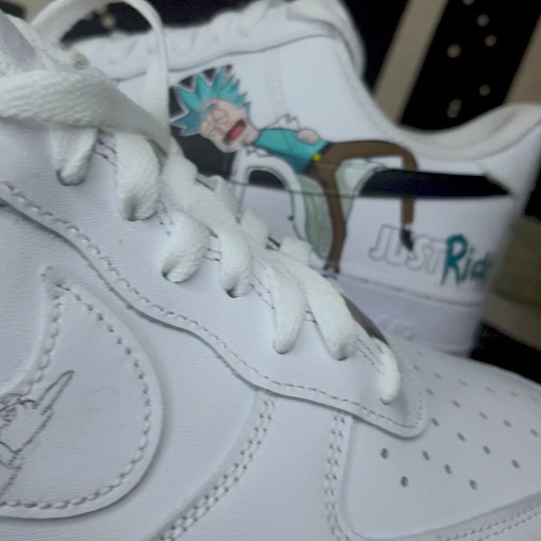 Custom Air Force 1 White Rick And Morty Theme