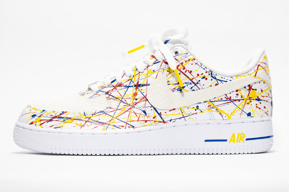 Custom Air Force 1 White Splatter Paint Design