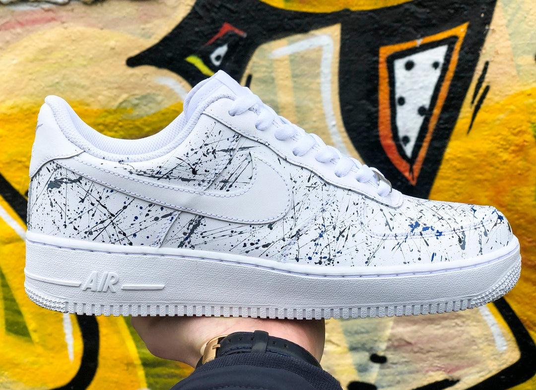 Custom Air Force 1 White Splatter Pattern