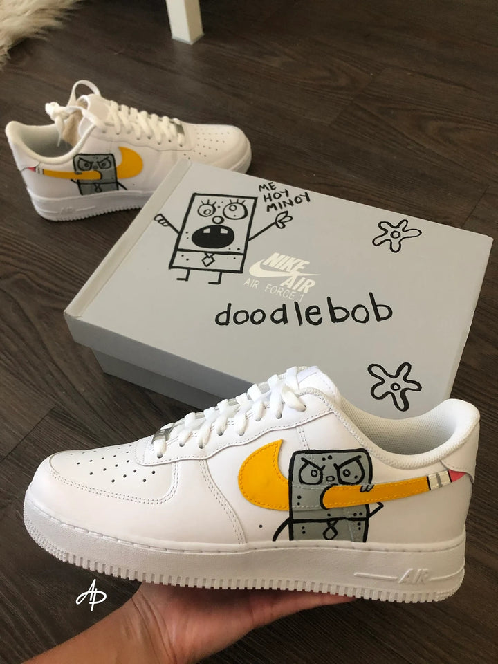 Custom Air Force 1 White SpongeBob SquarePants Design