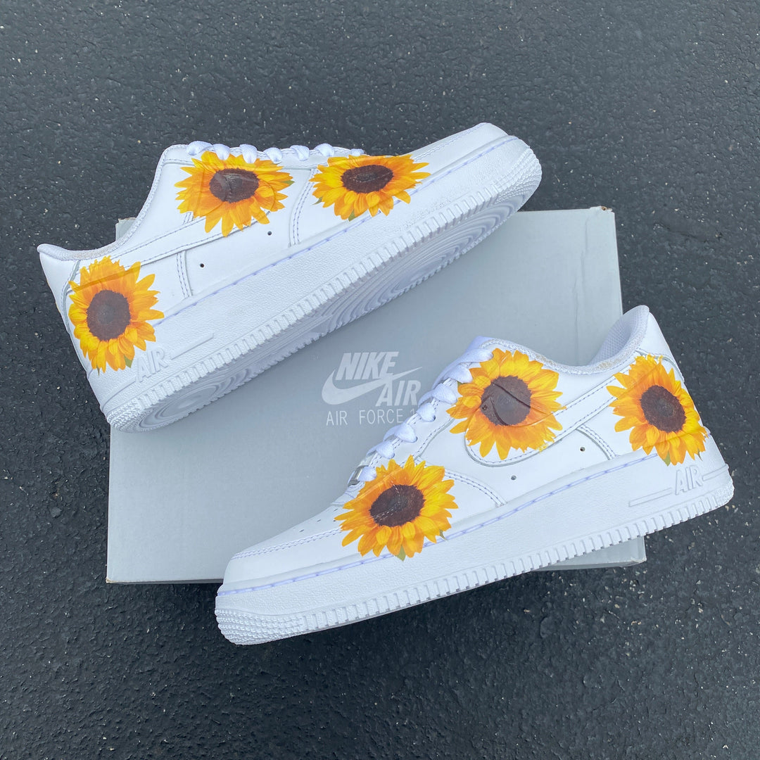 Custom Air Force 1 White Sunflowers