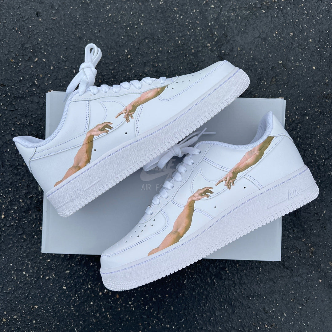 Custom Air Force 1 White The Creation of Adam Pattern