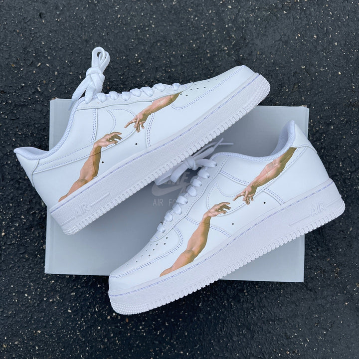 Custom Air Force 1 White The Creation of Adam Pattern