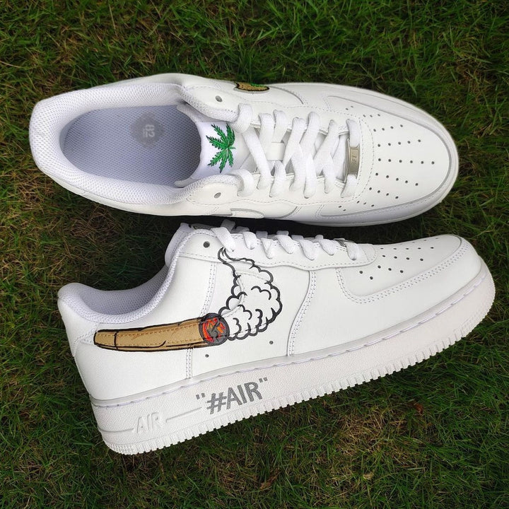 Custom Air Force 1 White Weed And Cigar Patterns